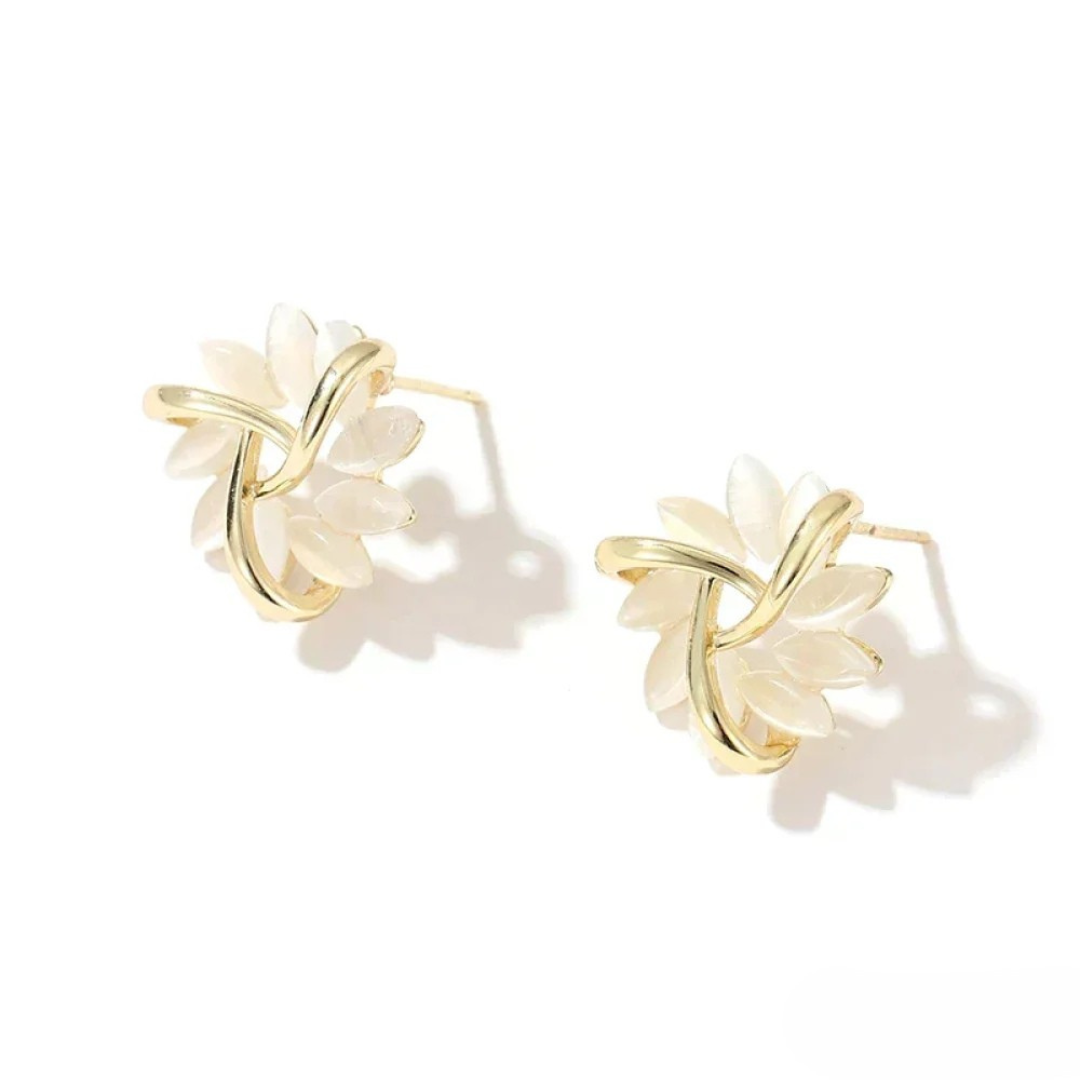 BettyRae - Elegant and Exquisite Stud Earrings in Golden
