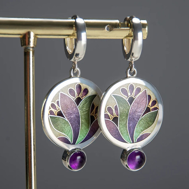 BettyRae - Purple Crystal Boho Earrings