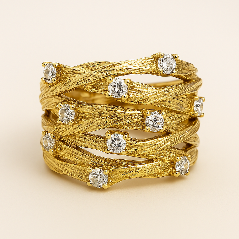 BettyRae™ - Vintage Golden Zirconia Ring