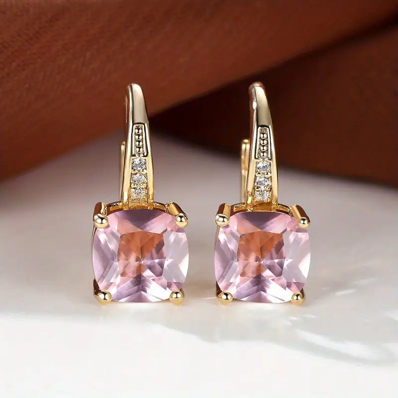 BettyRae - Mystic Sapphire Stone Hoop Gold Earrings
