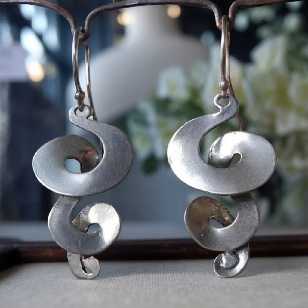 BettyRae - Silver Vintage Spiral Earrings