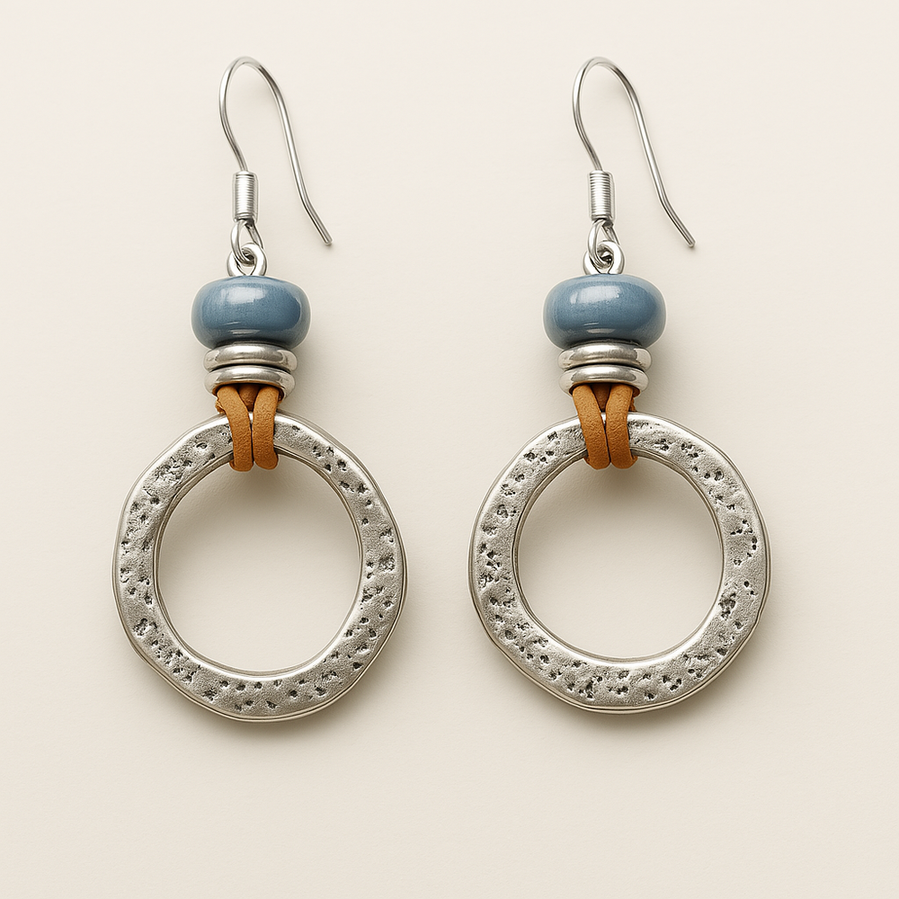 BettyRae™ - Vintage Boho Silver Circle Earrings