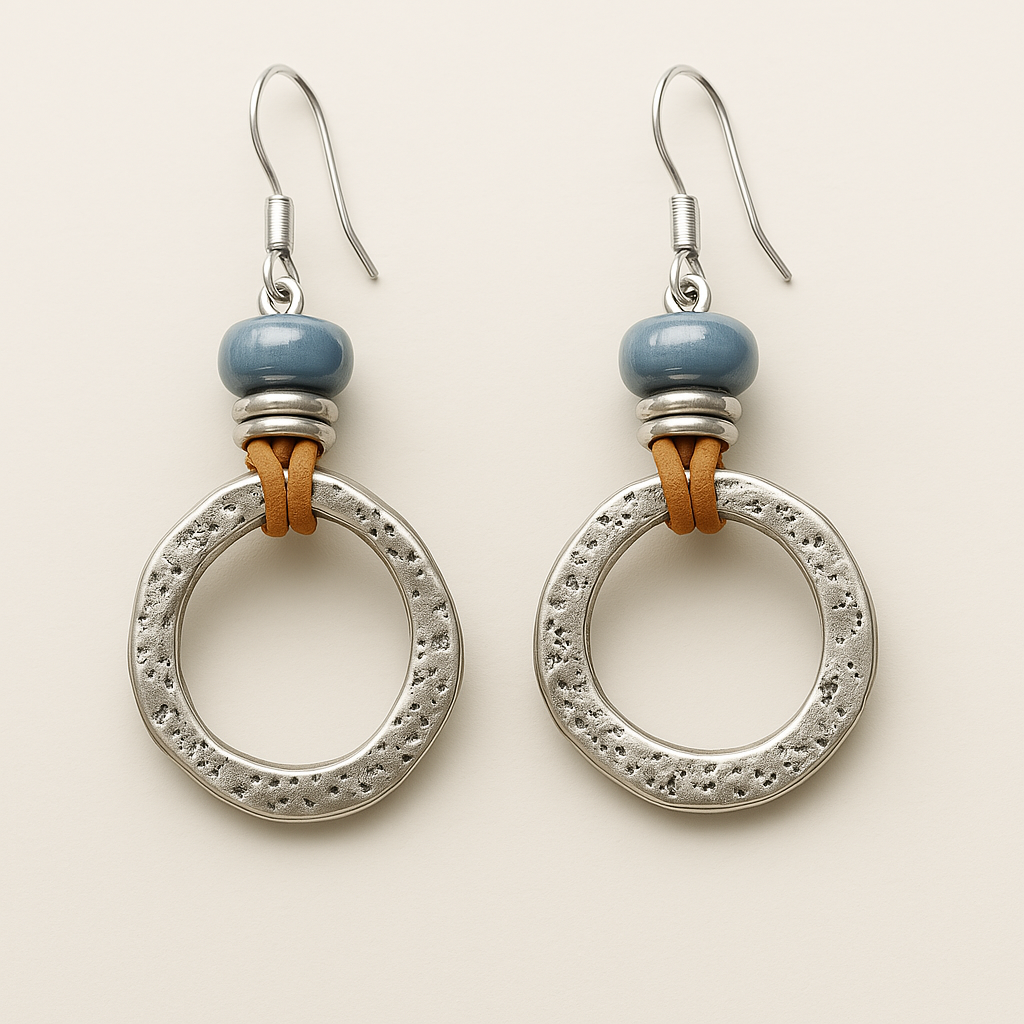 BettyRae™ - Vintage Boho Silver Circle Earrings