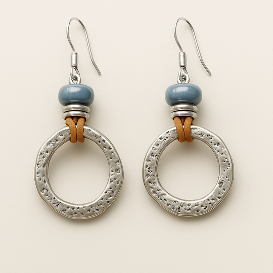 BettyRae™ - Vintage Boho Silver Circle Earrings