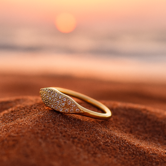 BettyRae - Golden Ring with Multiple Zirconia