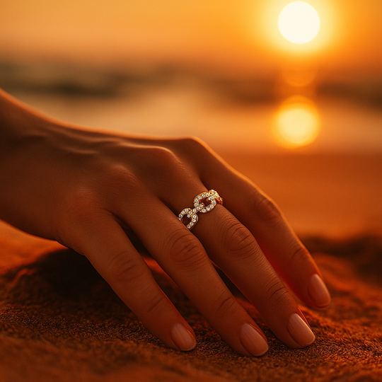 BettyRae - Golden Ring with Zirconia