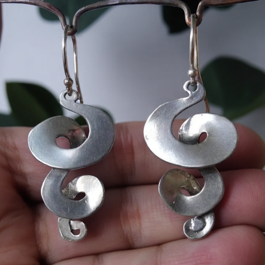 BettyRae - Silver Vintage Spiral Earrings
