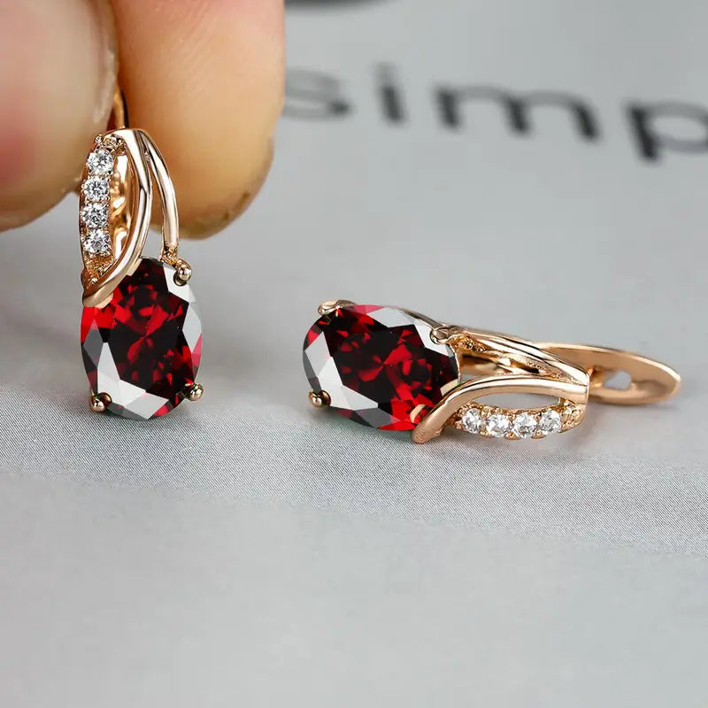 BettyRae - Ruberine Gold Earrings