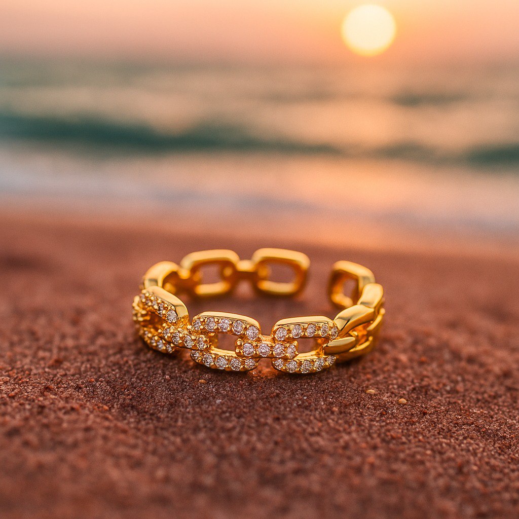 BettyRae - Golden Ring with Zirconia