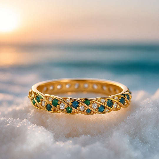BettyRae - Ocean Breeze Ring in Silver with Quartz