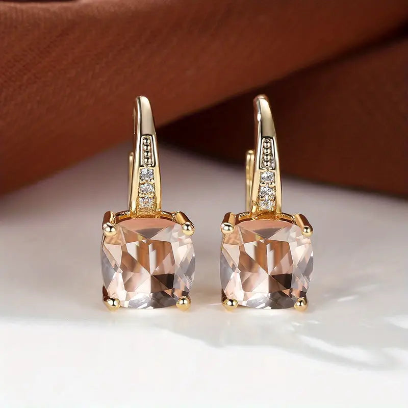 BettyRae - Mystic Sapphire Stone Hoop Gold Earrings