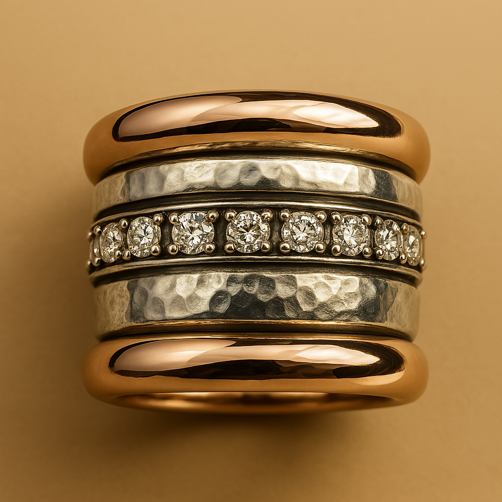 BettyRae™ - Vintage Layered Thick Gold Ring