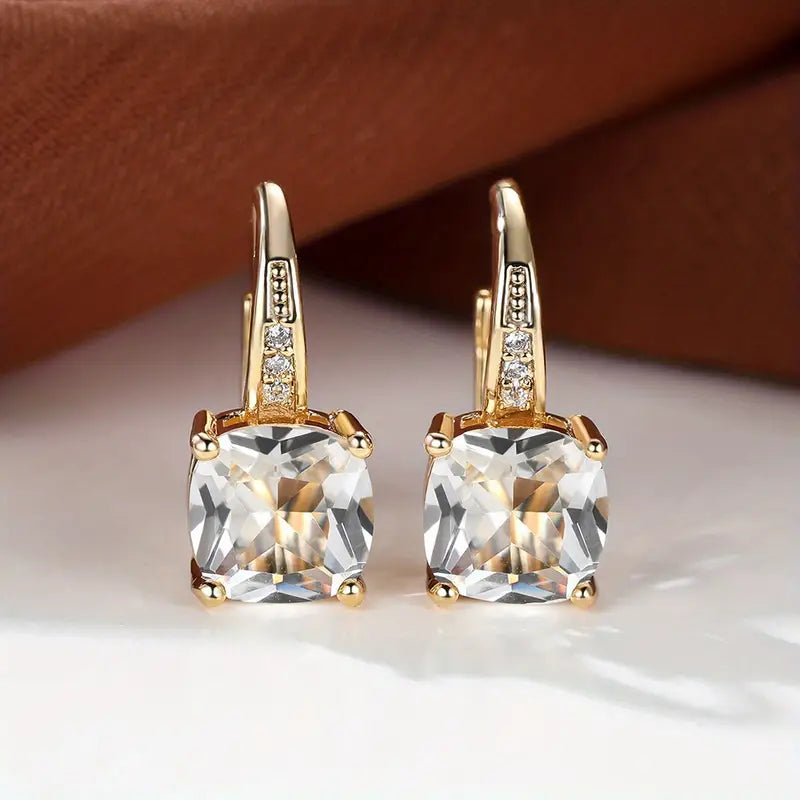 BettyRae - Mystic Sapphire Stone Hoop Gold Earrings