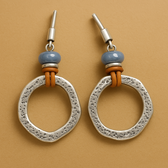BettyRae™ - Vintage Boho Silver Circle Earrings