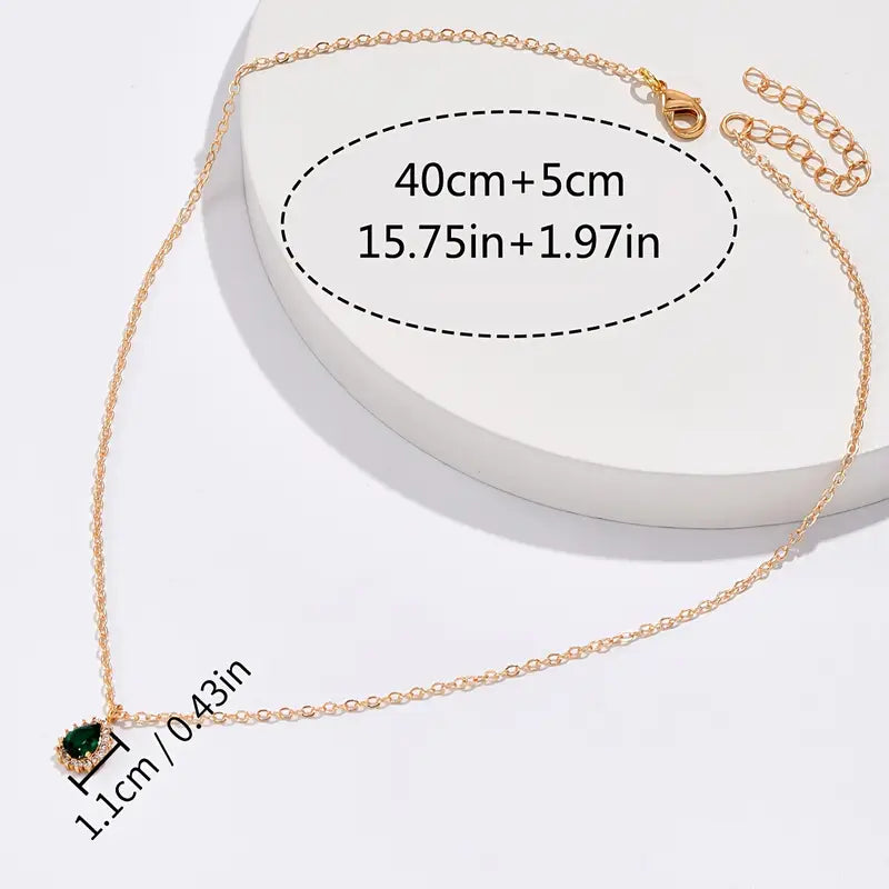 BettyRae - Green Water Drop Necklace