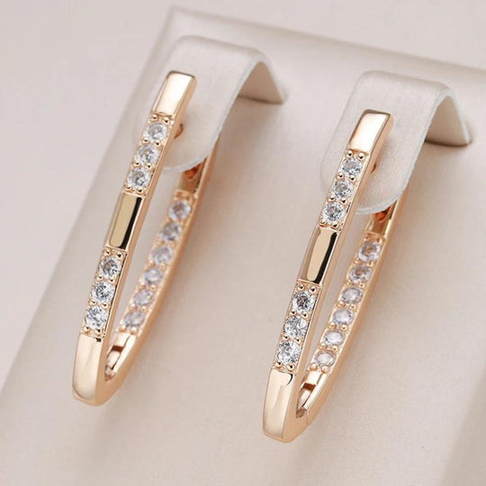 BettyRae™ - Elegant Zirconia Earrings in Gold