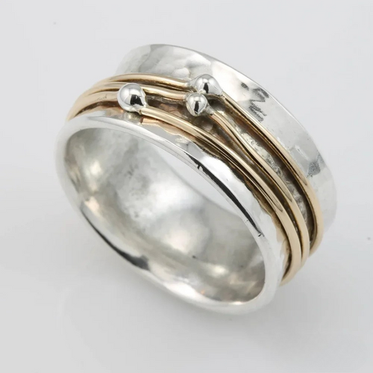 BettyRae™ - Vintage Gold Layered Silver Ring