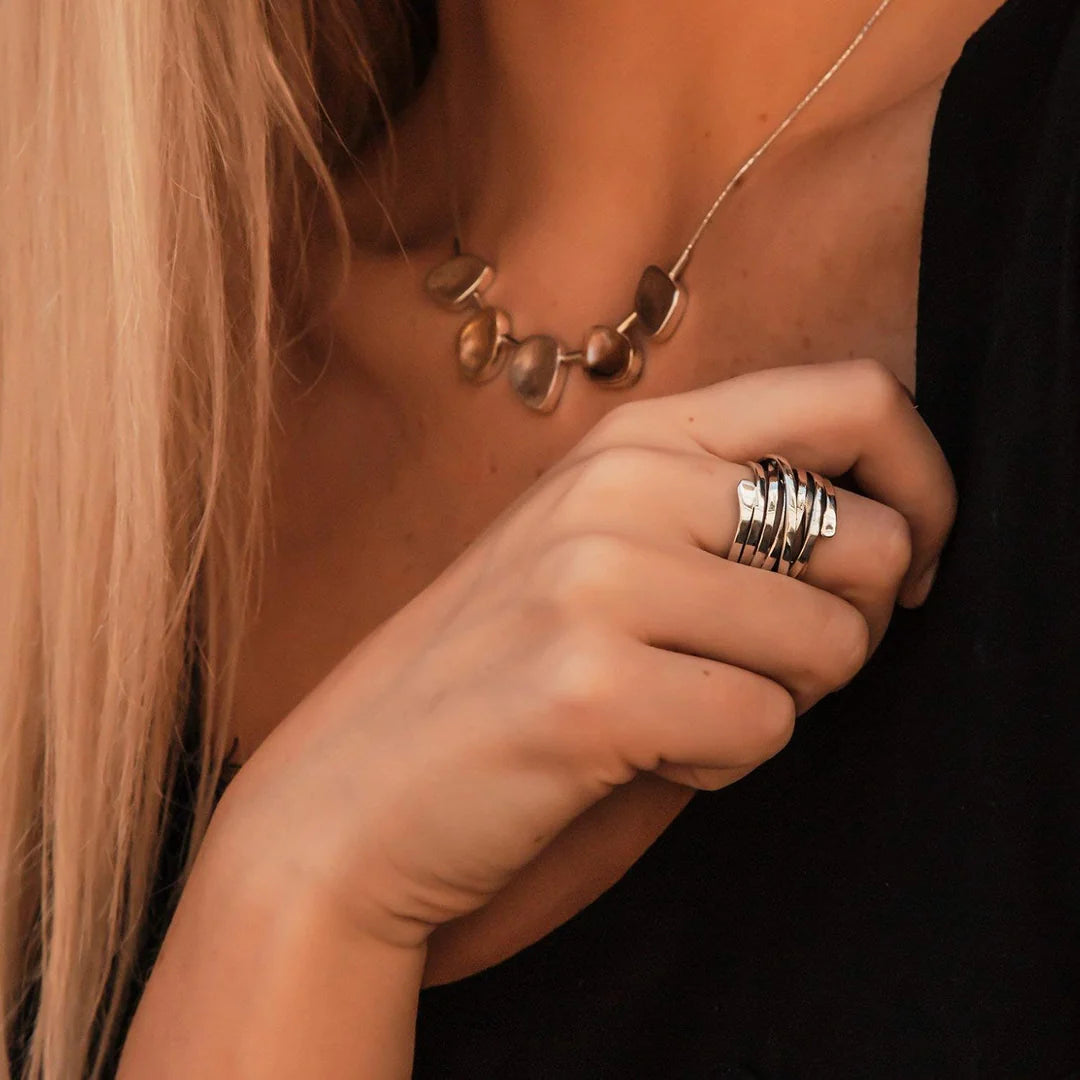 BettyRae - Vintage Thick Layer Silver Ring