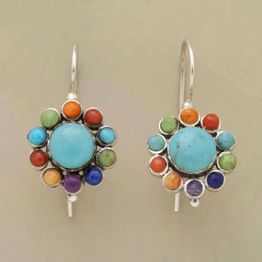 BettyRae - Multi-Colored Turquoise Hoop Earrings