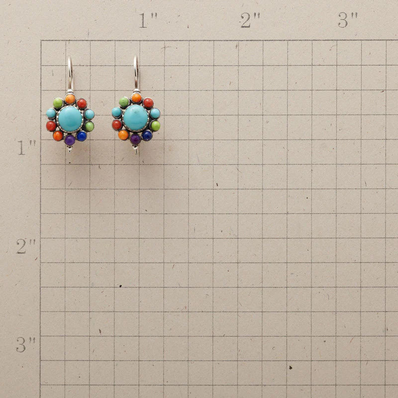 BettyRae - Multicoloured Turquoise Look Round Earrings