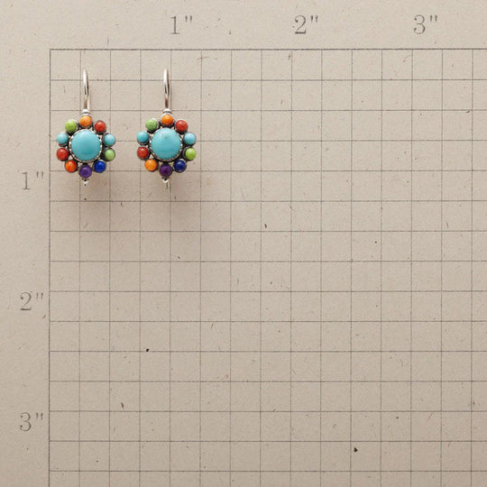 BettyRae - Multicoloured Turquoise Look Round Earrings