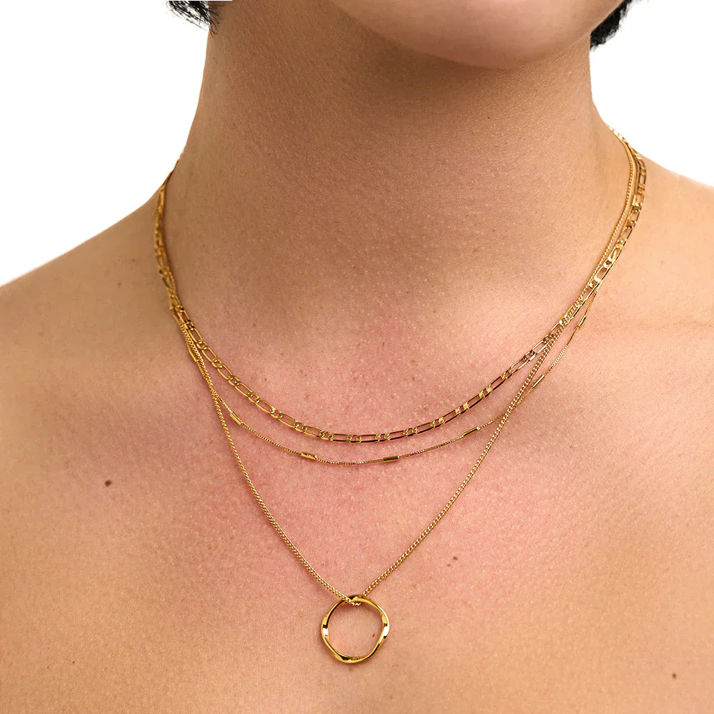 BettyRae™ - Open Circle Three Row Necklace