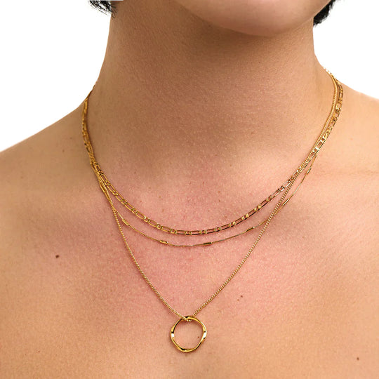 BettyRae™ - Open Circle Three Row Necklace
