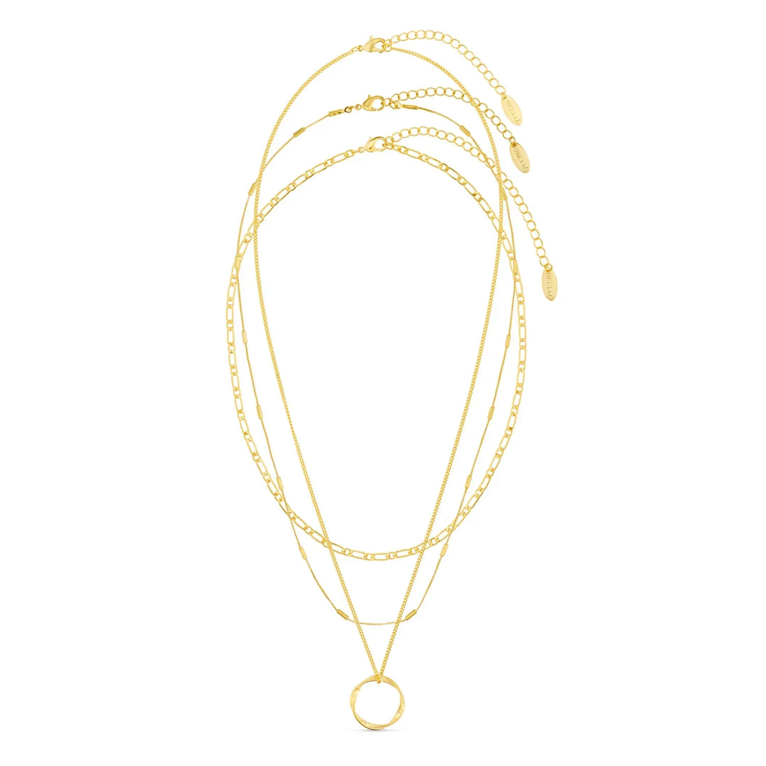 BettyRae™ - Open Circle Three Row Necklace