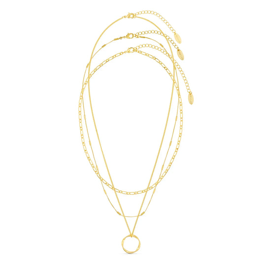 BettyRae™ - Open Circle Three Row Necklace