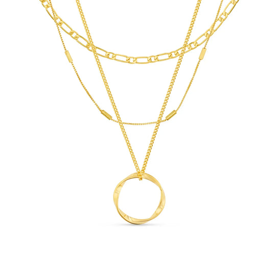 BettyRae™ - Open Circle Three Row Necklace