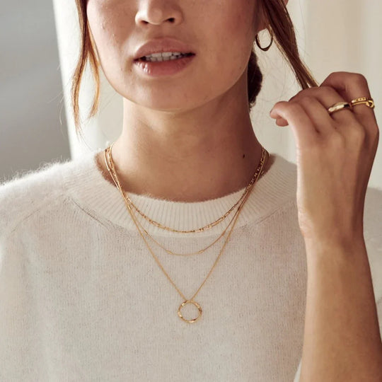 BettyRae™ - Open Circle Three Row Necklace