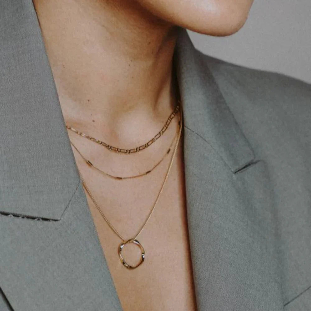 BettyRae™ - Open Circle Three Row Necklace