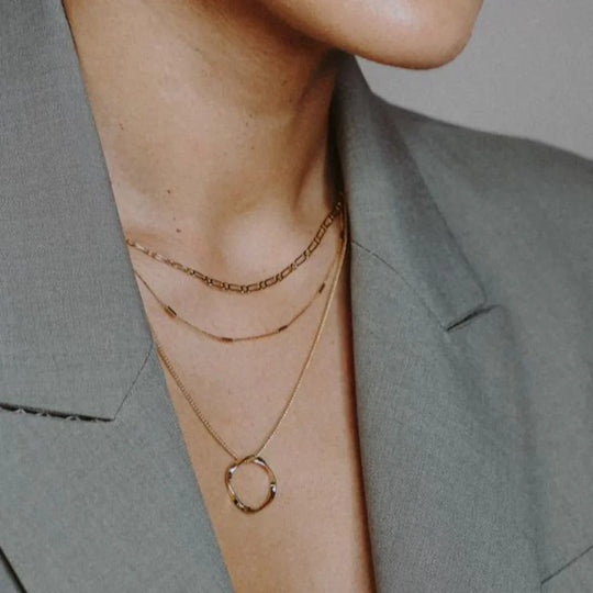 BettyRae™ - Open Circle Three Row Necklace