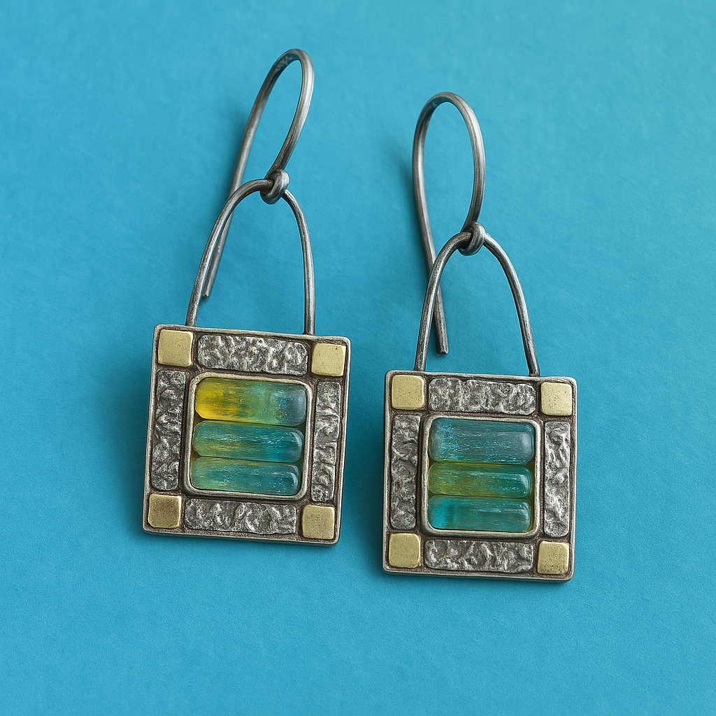 BettyRae - Blue Green Crystal Style Earrings