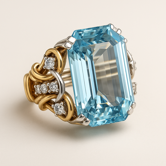BettyRae - Vintage Blue Golden Ring