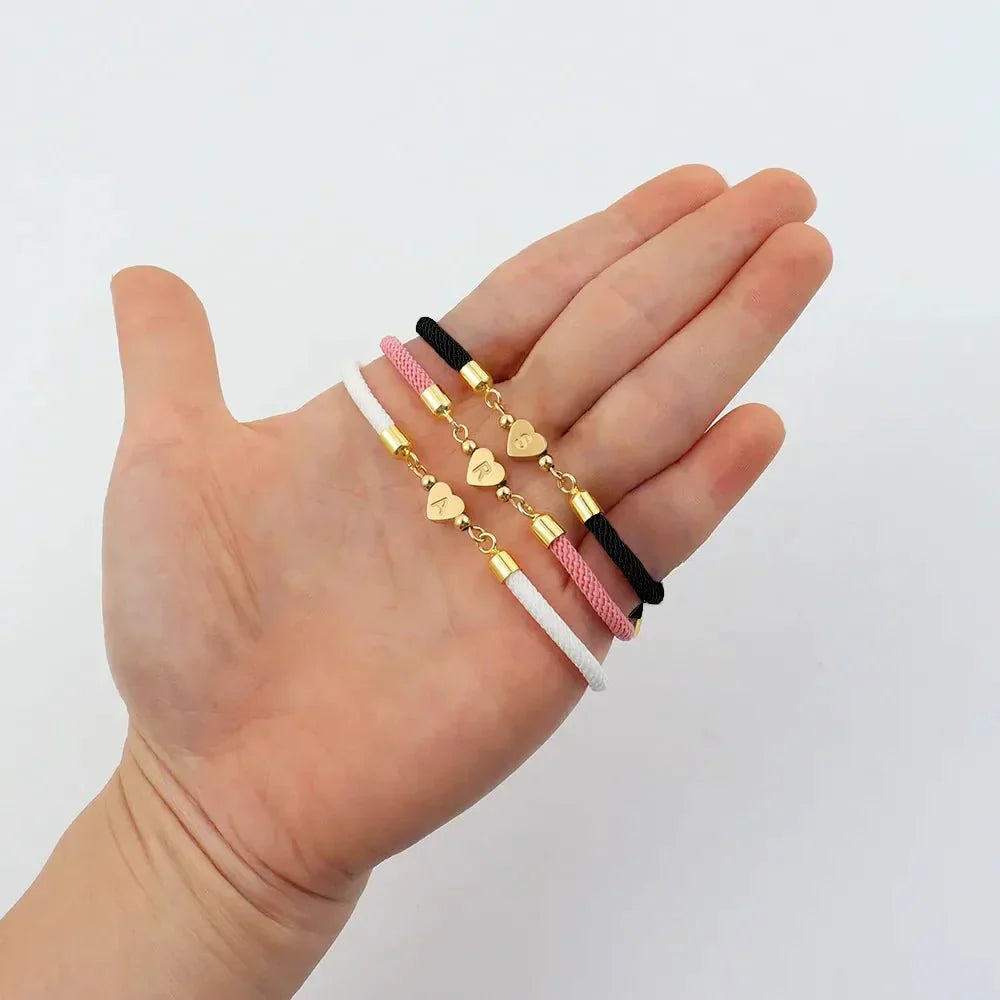 BettyRae - Adjustable Heart Letter Initial Bracelets