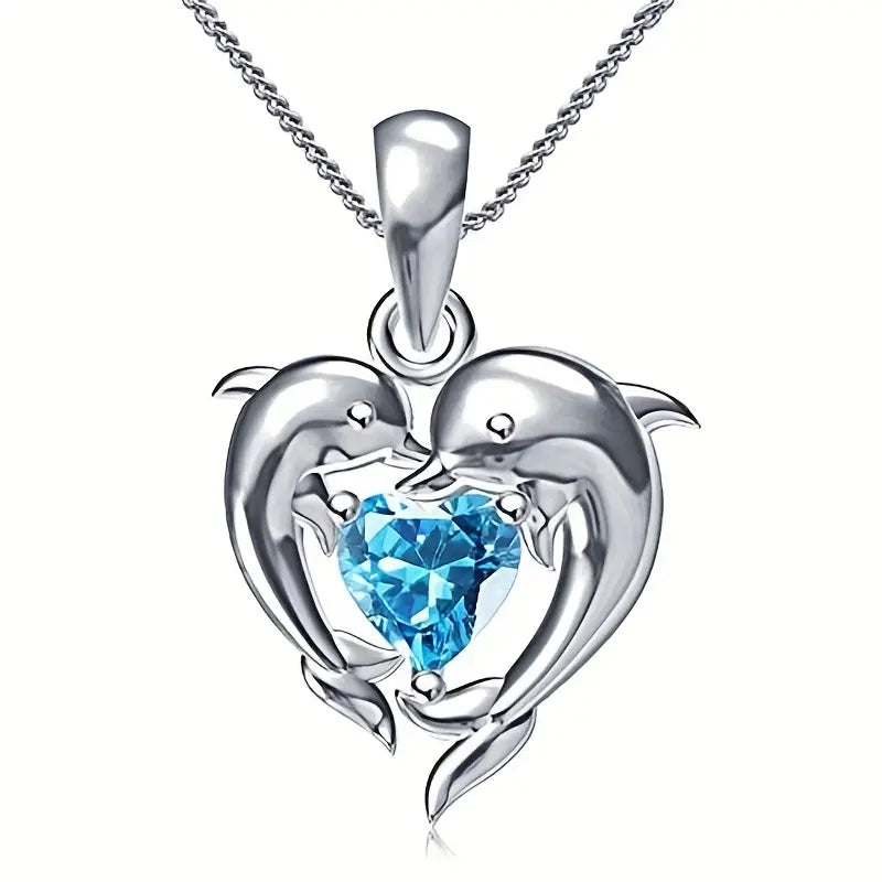BettyRae - Oceanheart Twins Necklace White Gold