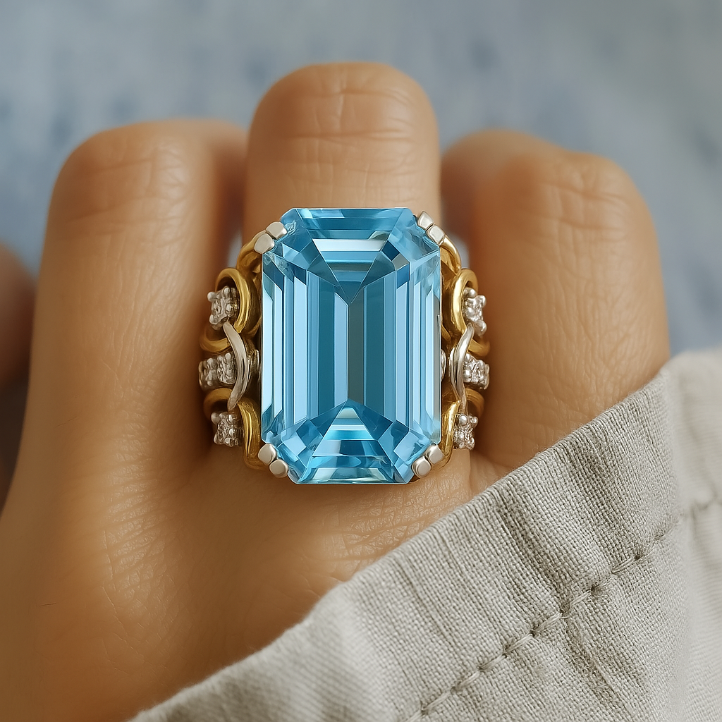 BettyRae - Vintage Blue Golden Ring