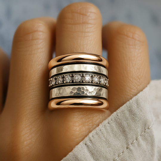BettyRae - Vintage Layered Thick Golden Ring