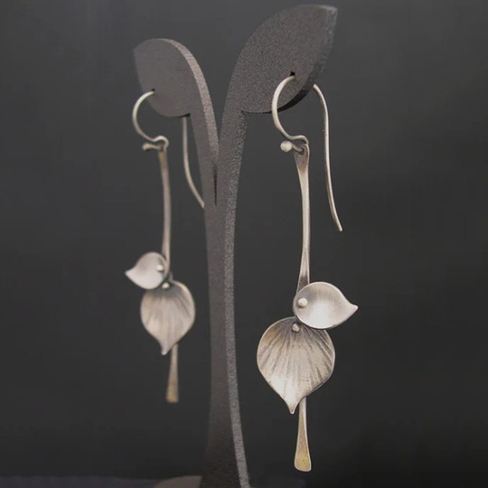 BettyRae - Silver Leaf Vintage Earrings