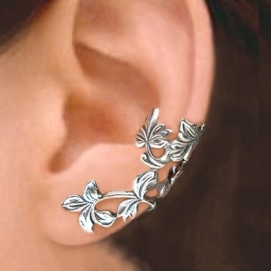BettyRae - Vintage Leaf Silver Earrings