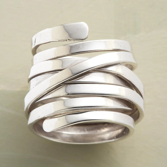 BettyRae - Vintage Thick Layer Silver Ring