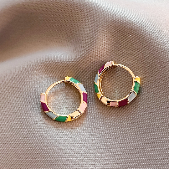 BettyRae - Chic Golden Enamel Earrings