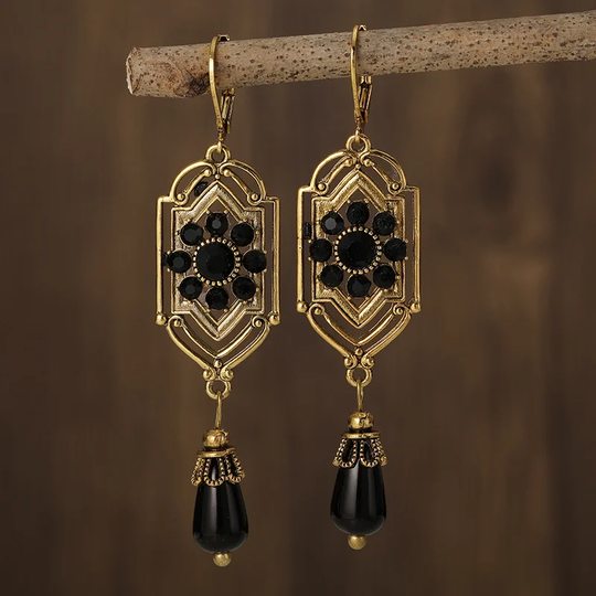 BettyRae - Vintage Black Crystal Earrings