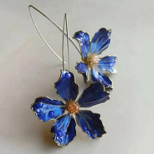 BettyRae - Vintage Blue Flower Earrings