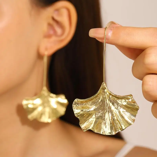 BettyRae - Vintage Golden Petal Earrings