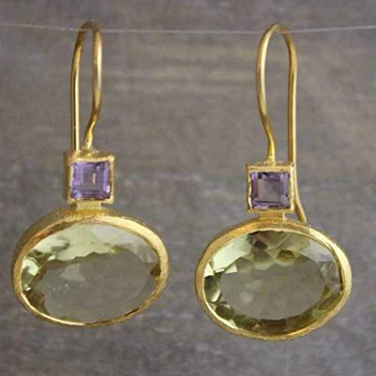 BettyRae - Vintage Green Gold Earrings