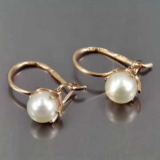 BettyRae - Elegant Gold Pearl Earrings