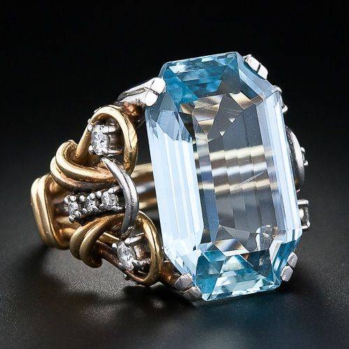 BettyRae - Vintage Blue Golden Ring