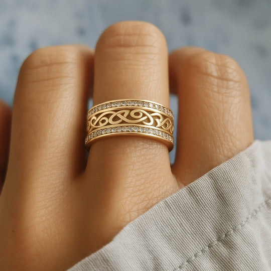 BettyRae - Bright Hollow Gold Ring